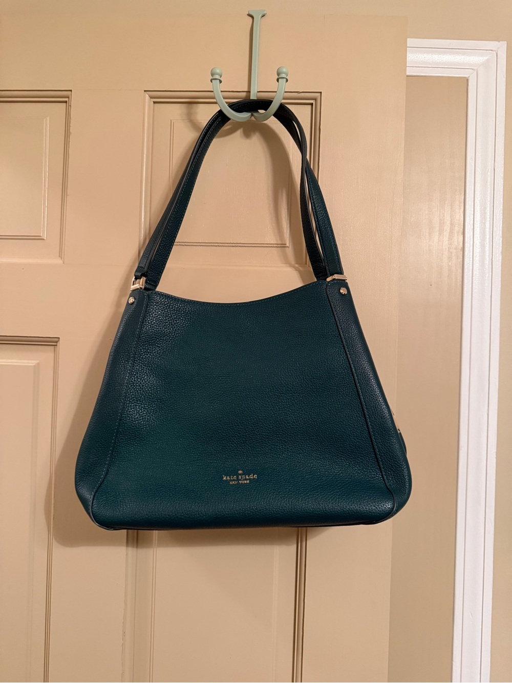 kate spade Teal Green Pebble Leather Shoulder Bag - Picture 3 of 13
